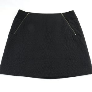 Theory Black Textured Mini Skirt Size 6 Delsy Fritella, Double Zippers